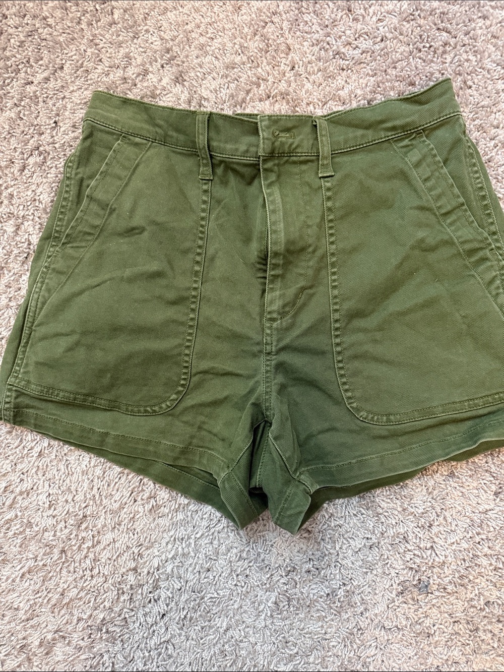 Madewell Green High-Rise Utility Shorts